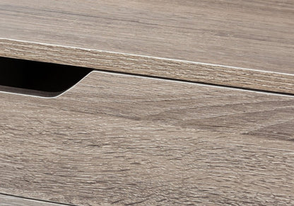 47" Taupe and Black Wood and Metal H-Shape Computer Desk With Two Drawers