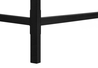 47" Taupe and Black Wood and Metal H-Shape Computer Desk With Two Drawers