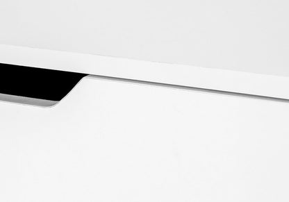 47" White Wood and Metal H-Shape Computer Desk With Two Drawers
