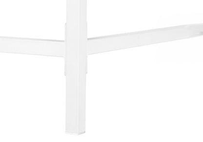 47" White Wood and Metal H-Shape Computer Desk With Two Drawers