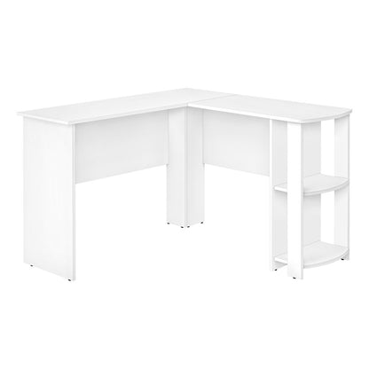 47" White Wood Corner Computer Desk