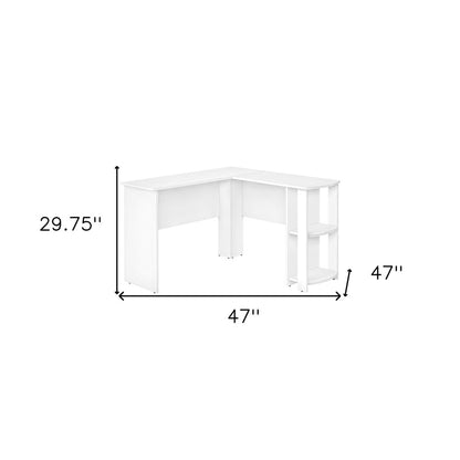 47" White Wood Corner Computer Desk