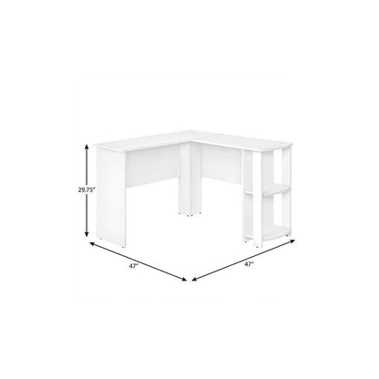 47" White Wood Corner Computer Desk