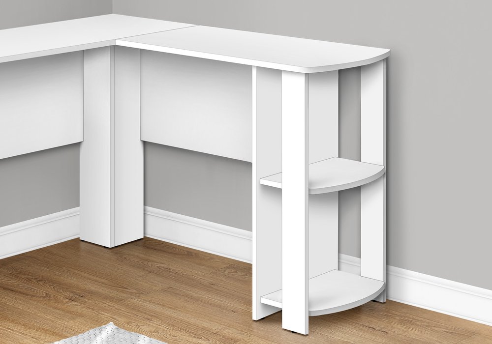 47" White Wood Corner Computer Desk
