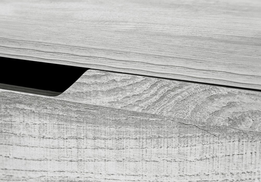 47" Gray and Black Wood and Metal H-Shape Computer Desk With Two Drawers