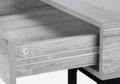 47" Gray and Black Wood and Metal H-Shape Computer Desk With Two Drawers