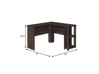 47" Brown Wood Corner Computer Desk