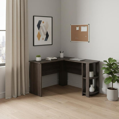 47" Brown Wood Corner Computer Desk