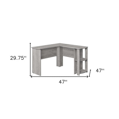 47" Gray Wood Corner Computer Desk