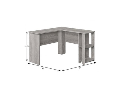 47" Gray Wood Corner Computer Desk