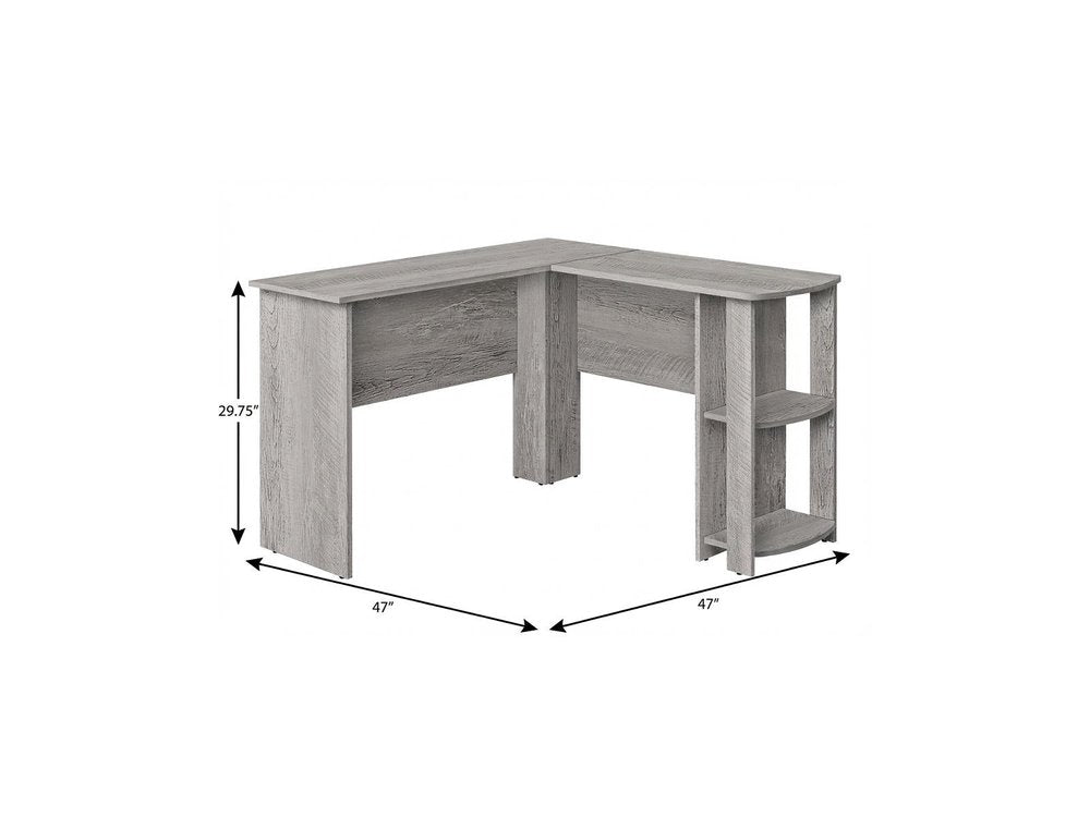 47" Gray Wood Corner Computer Desk