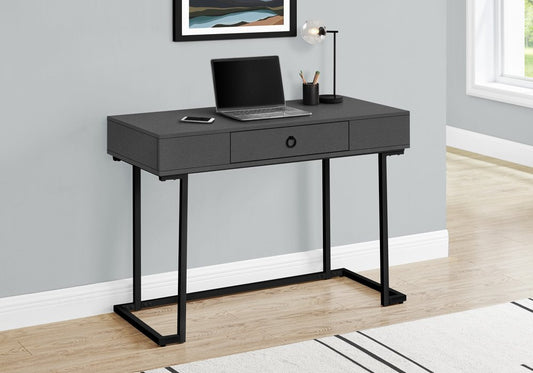42" Gray and Black Wood and Metal Sled Computer Desk