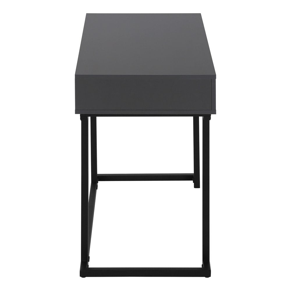 42" Gray and Black Wood and Metal Sled Computer Desk