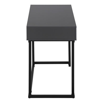 42" Gray and Black Wood and Metal Sled Computer Desk