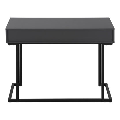 42" Gray and Black Wood and Metal Sled Computer Desk