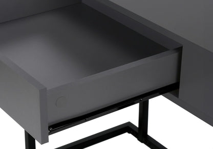 42" Gray and Black Wood and Metal Sled Computer Desk