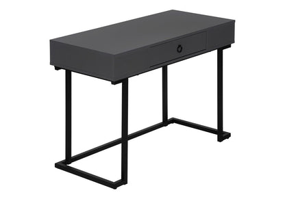 42" Gray and Black Wood and Metal Sled Computer Desk