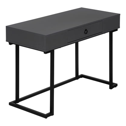 42" Gray and Black Wood and Metal Sled Computer Desk