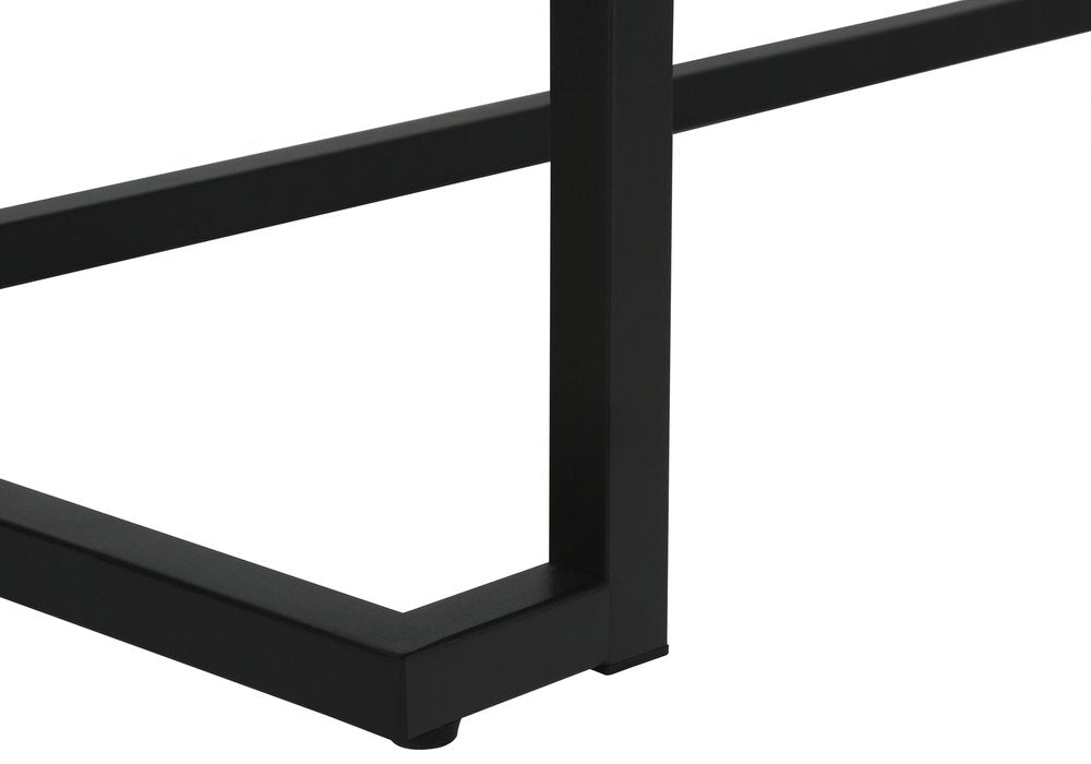 42" White and Black Wood and Metal Sled Computer Desk