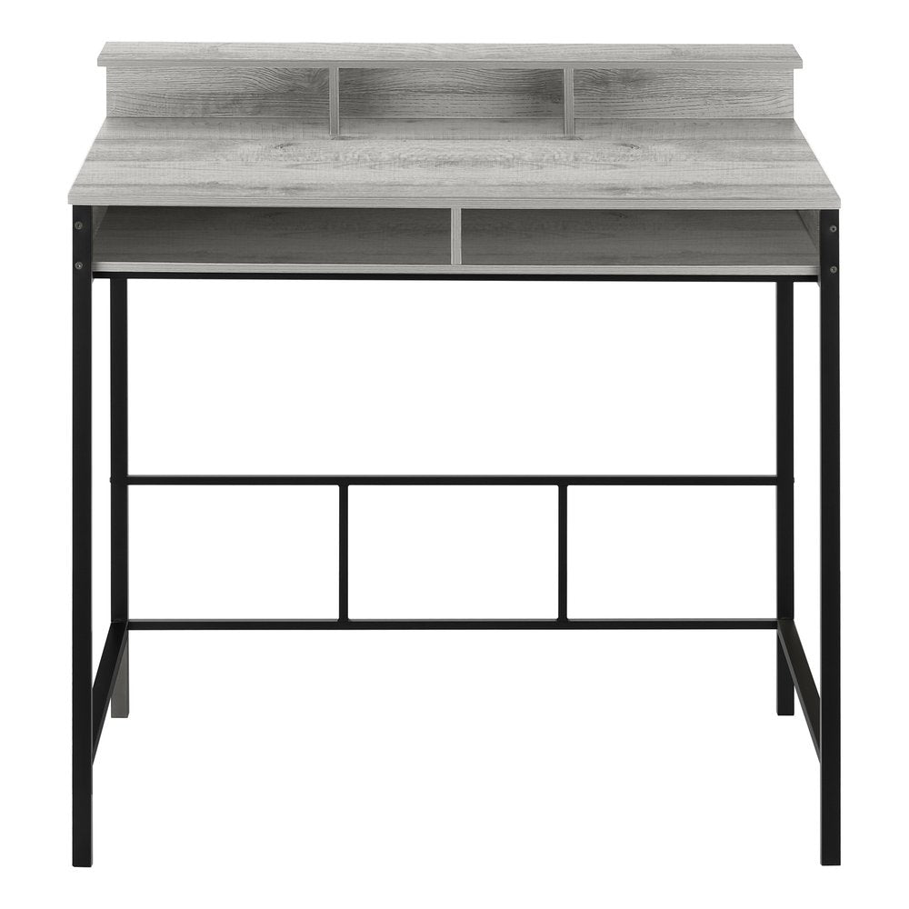 47" Gray and Black Wood and Metal Computer Desk