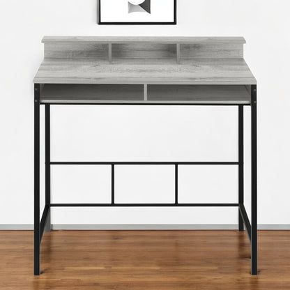 47" Gray and Black Wood and Metal Computer Desk