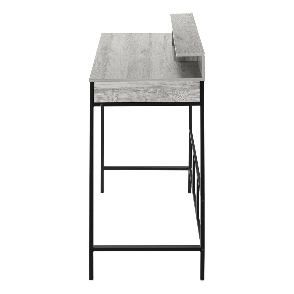 47" Gray and Black Wood and Metal Computer Desk