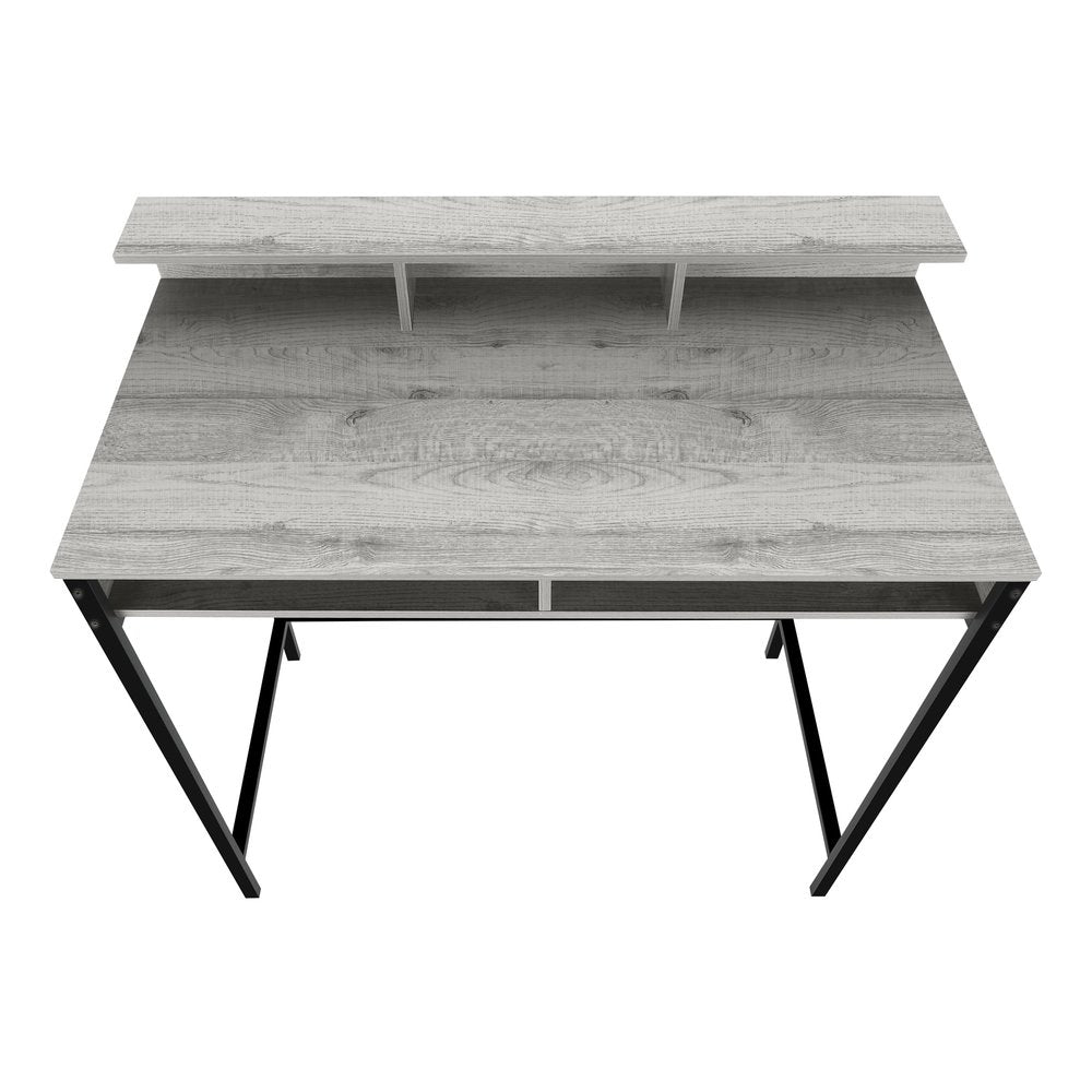 47" Gray and Black Wood and Metal Computer Desk