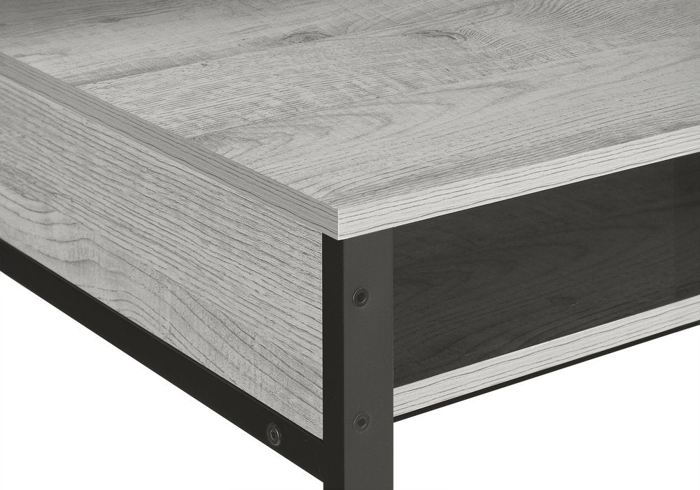 47" Gray and Black Wood and Metal Computer Desk