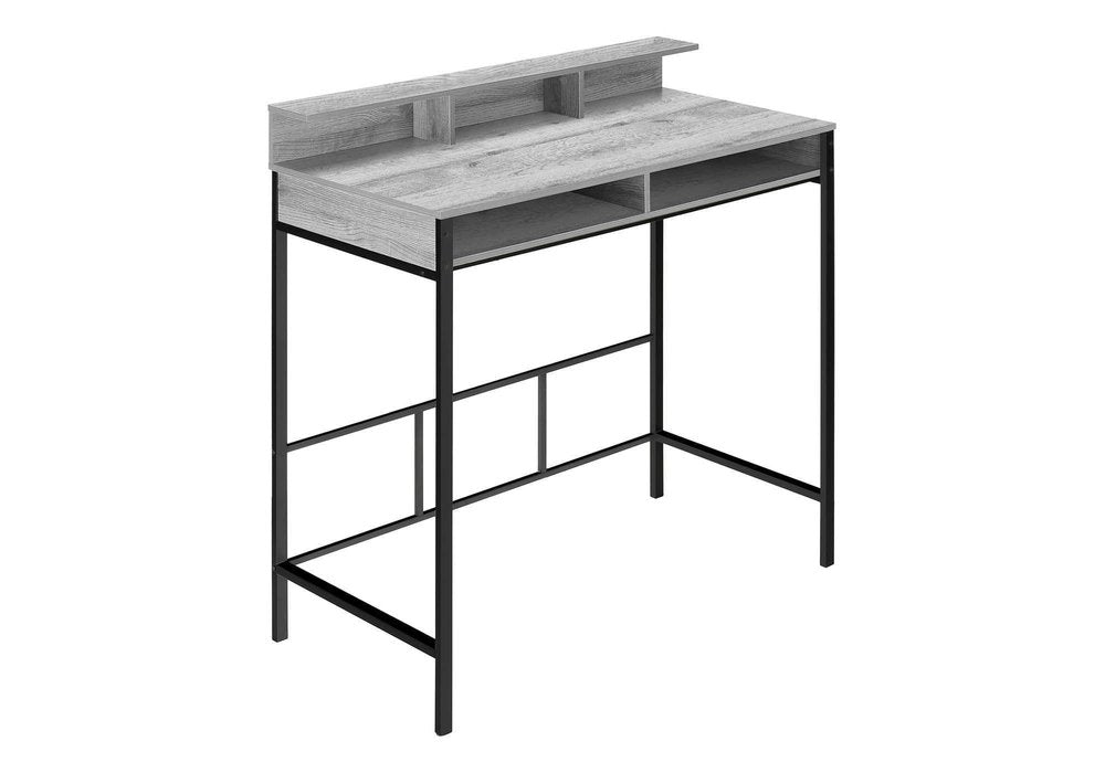 47" Gray and Black Wood and Metal Computer Desk