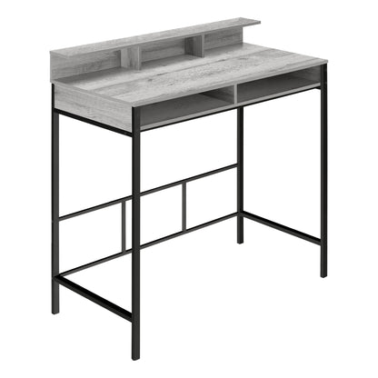 47" Gray and Black Wood and Metal Computer Desk