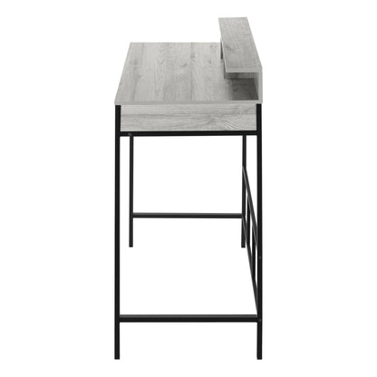 47" Gray and Black Wood and Metal Computer Desk