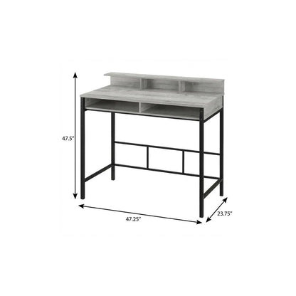 47" Gray and Black Wood and Metal Computer Desk