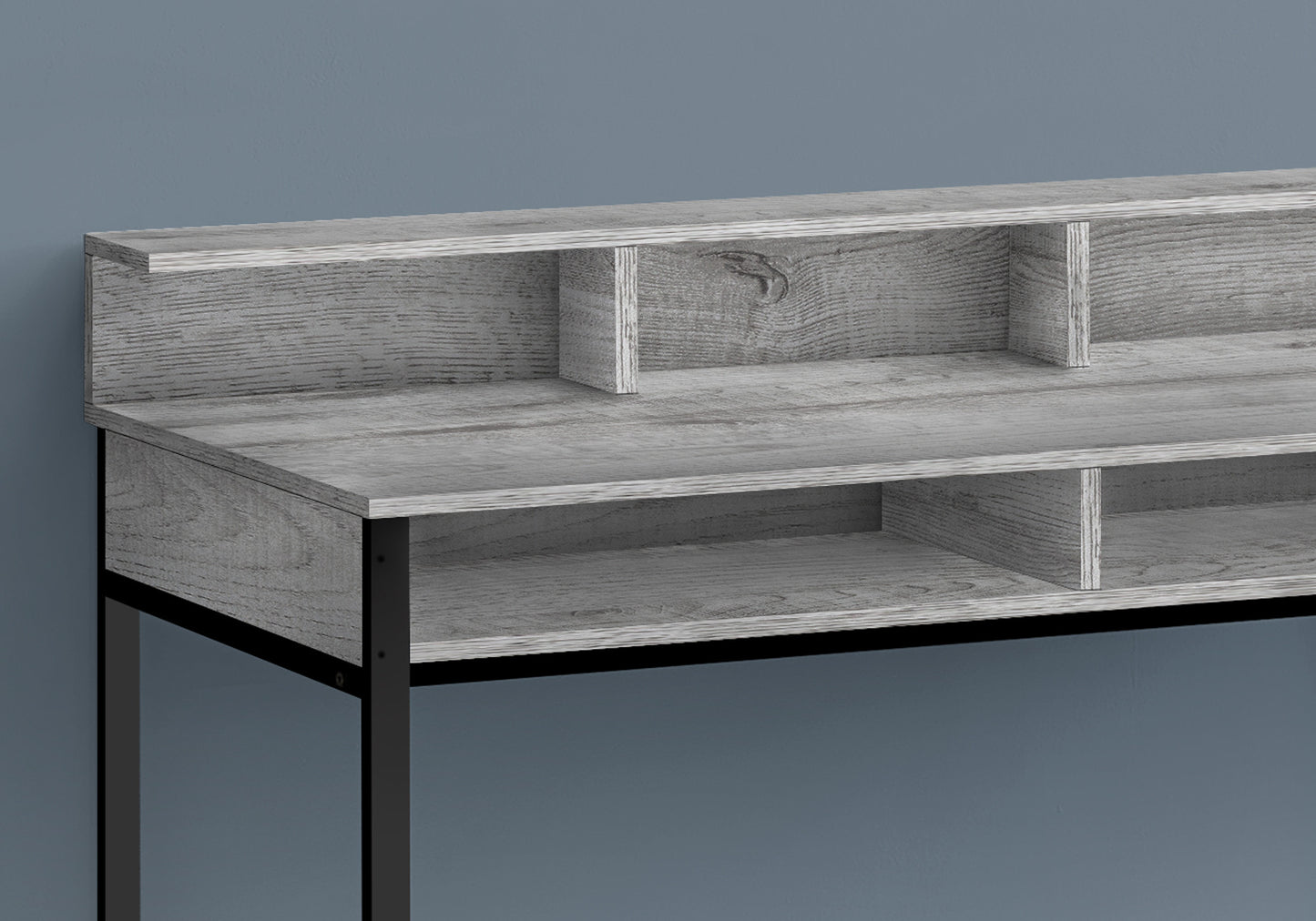 47" Gray and Black Wood and Metal Computer Desk