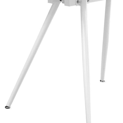 47" White Glass and Metal Computer Desk