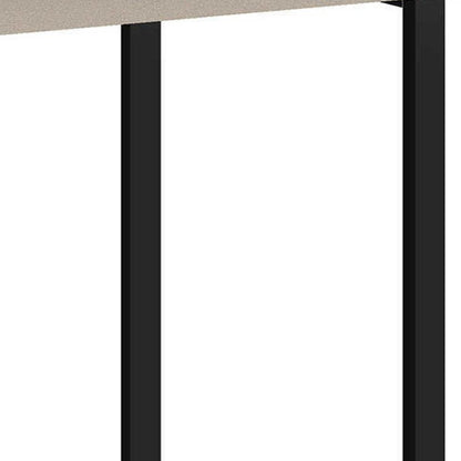 47" Taupe and Black Wood and Metal Sled Computer Desk With Three Drawers