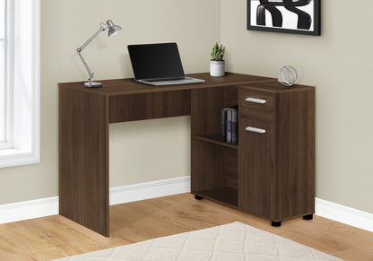 46" Brown Wood L Shape Computer Desk