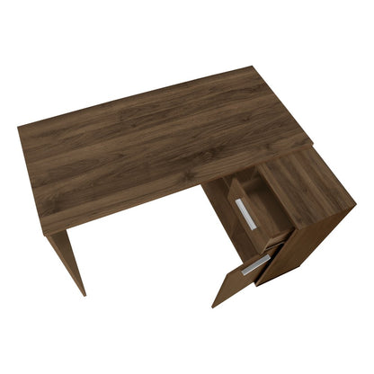 46" Brown Wood L Shape Computer Desk