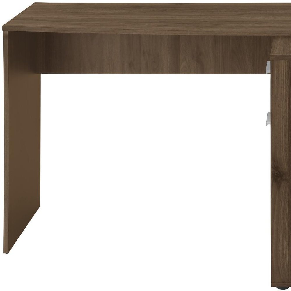 46" Brown Wood L Shape Computer Desk