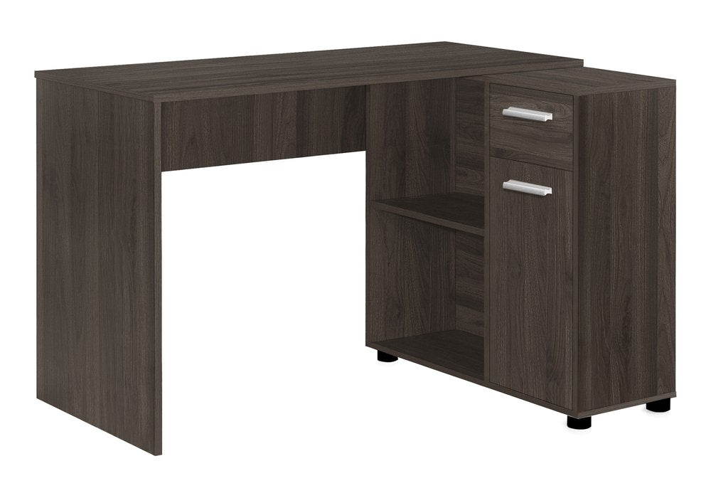 46" Brown Wood L Shape Computer Desk
