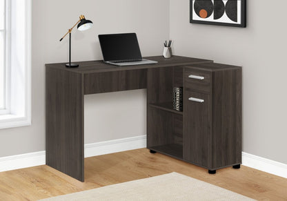 46" Brown Wood L Shape Computer Desk