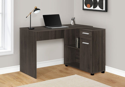 46" Brown Wood L Shape Computer Desk
