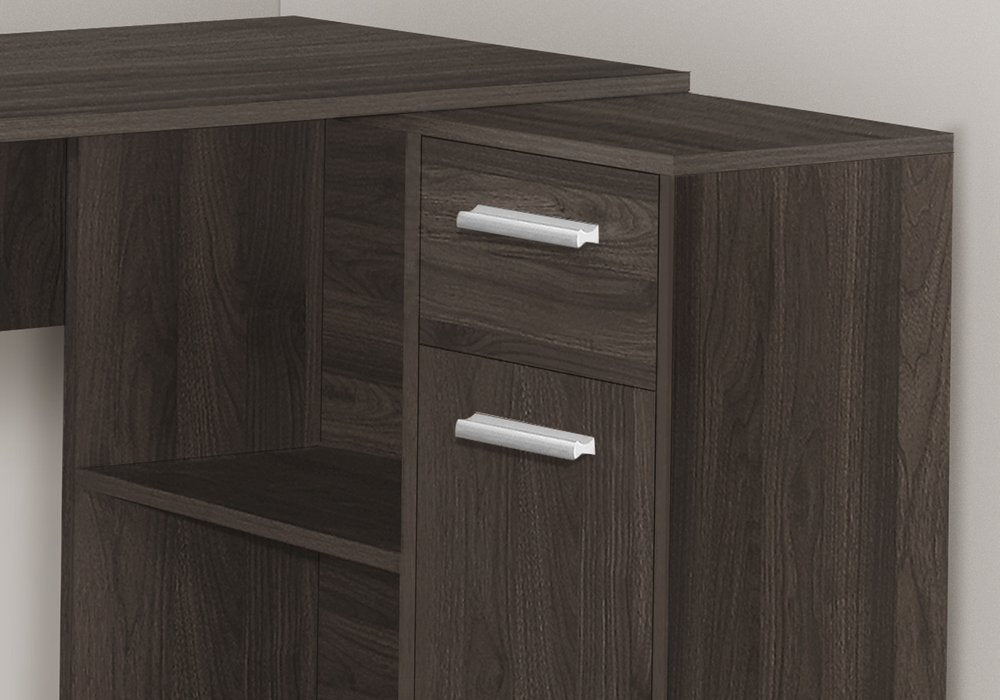 46" Brown Wood L Shape Computer Desk