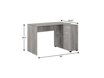 46" Gray Wood L Shape Computer Desk