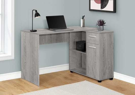 46" Gray Wood L Shape Computer Desk