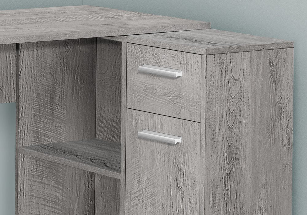 46" Gray Wood L Shape Computer Desk