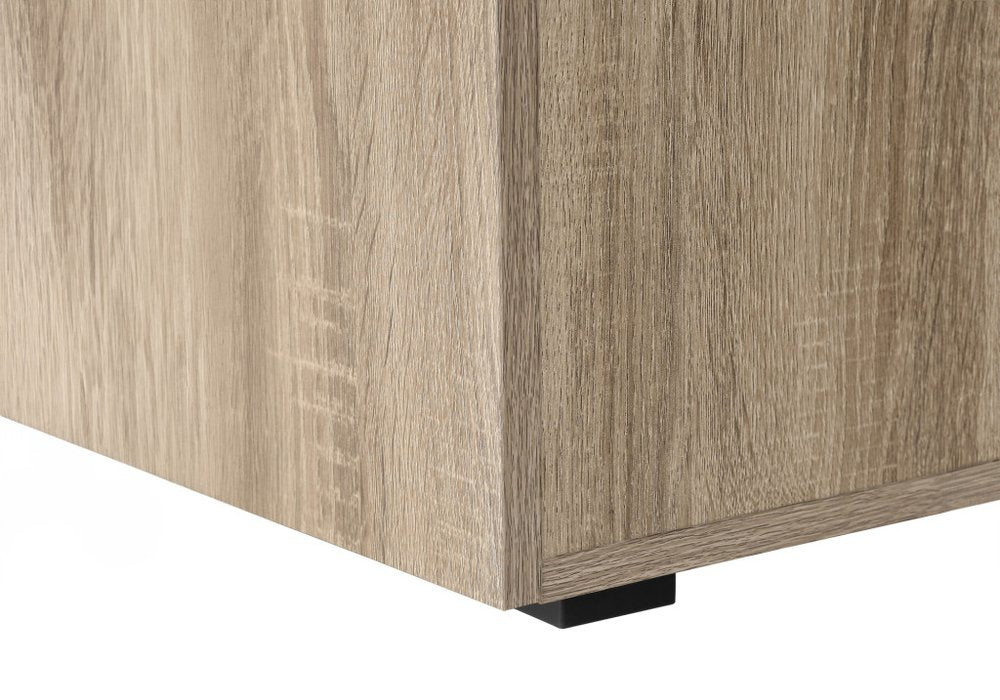 47" Taupe and Black Wood and Metal Sled Computer Desk