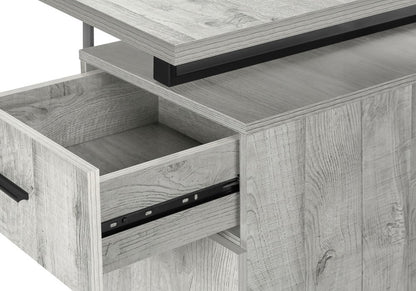 47" Gray and Black Wood and Metal Sled Computer Desk