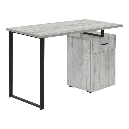 47" Gray and Black Wood and Metal Sled Computer Desk