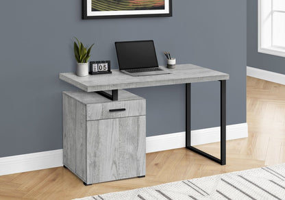 47" Gray and Black Wood and Metal Sled Computer Desk