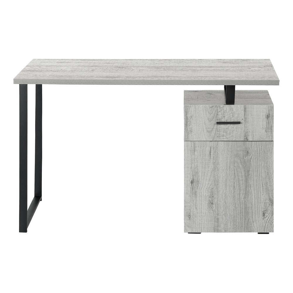 47" Gray and Black Wood and Metal Sled Computer Desk
